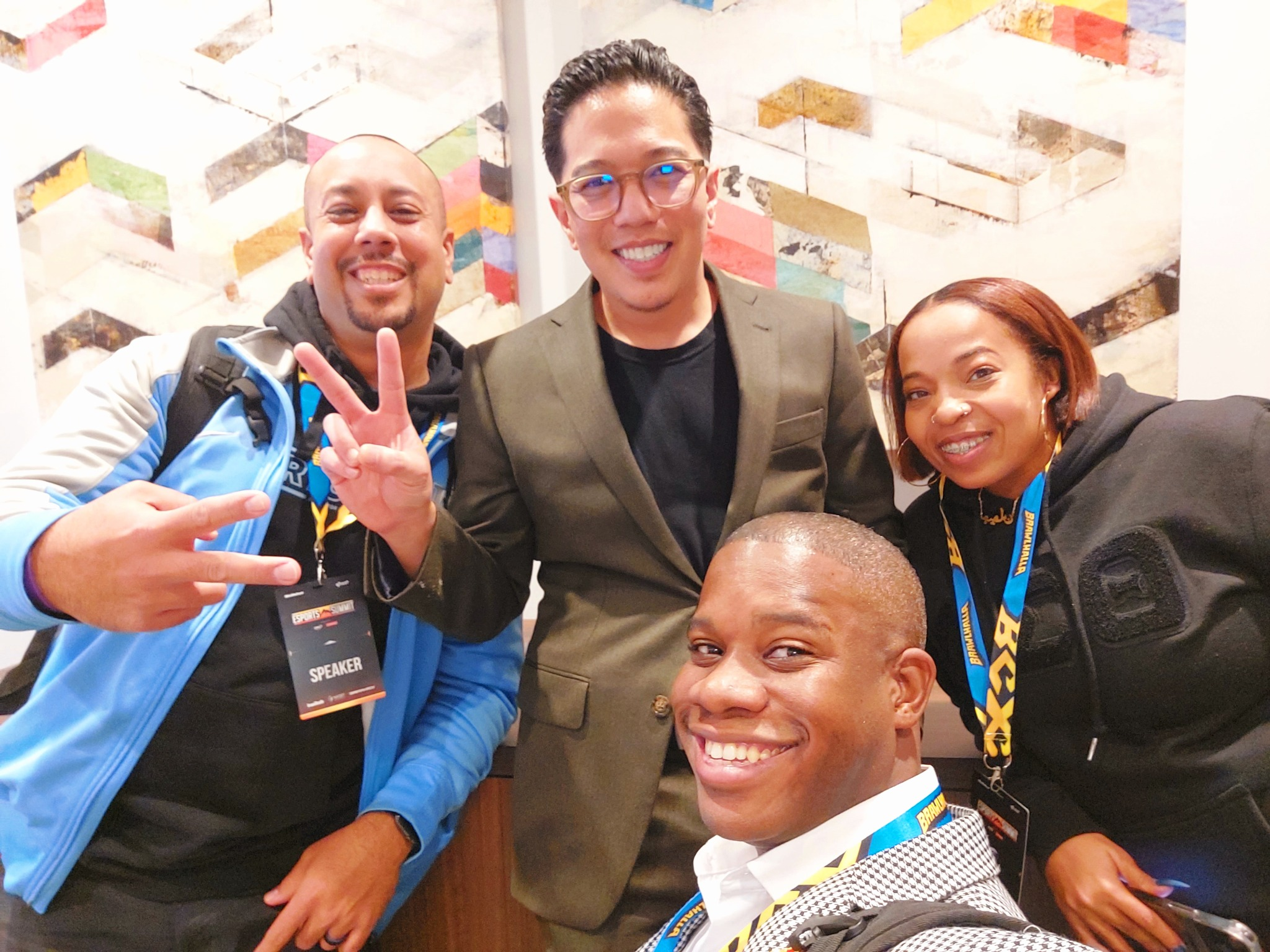 Akil O’Connor with Juan Pablo Barios, Jorrel Batac and Jihan Johnston