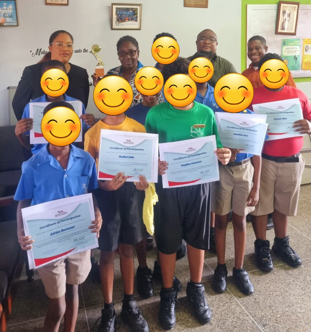 St. Margaret’s Boys’ Anglican NASEF Club with certificates; student privacy overlays are preserved